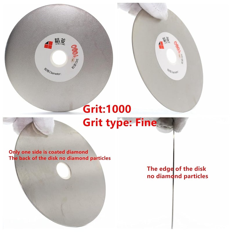 Jingling Diamond Flat Lap Disc Grinding Disk 4" inch 100mm Arbor 5/8 Grit 1000 Fine - Image 2
